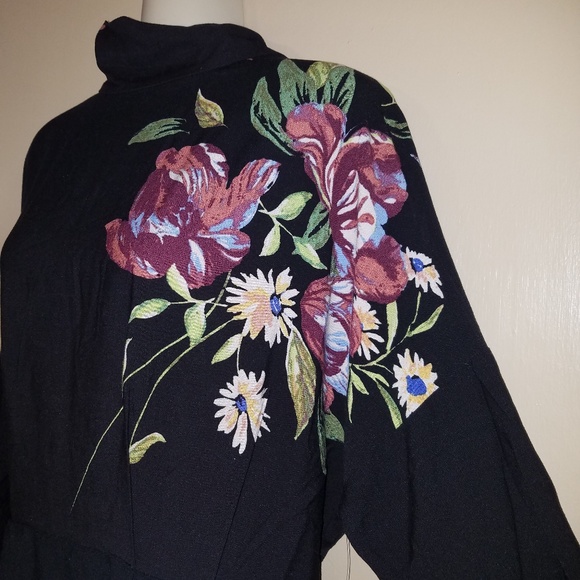 Free People black Mini Dress Tunic Top - Picture 3 of 7